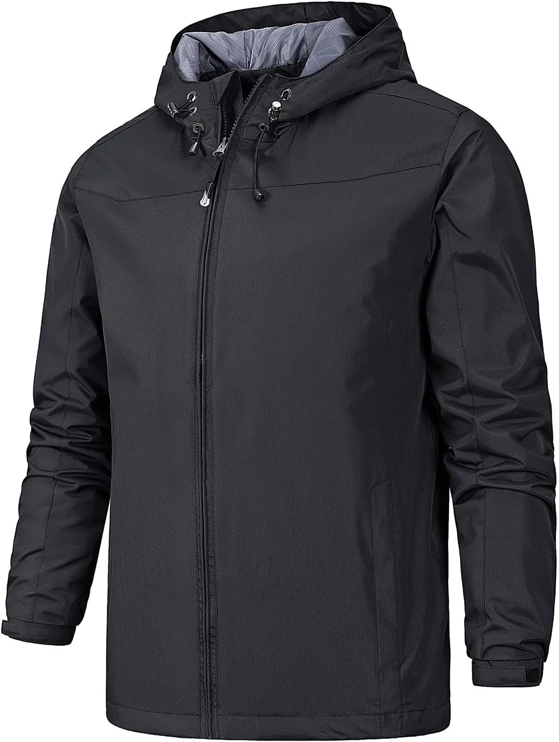 Ymosrh Men's Rain Coat Jackets Lightweight Nylon Windbreaker Wind & Water Resistant Jacket, XL-5XL
