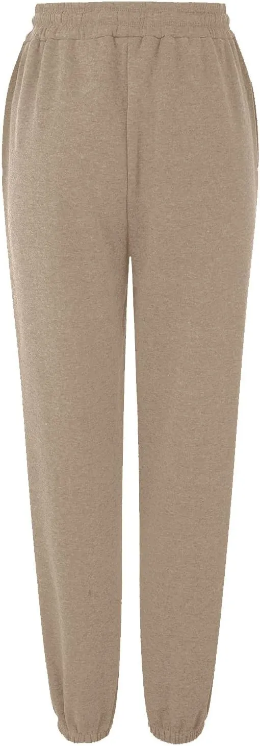 ZDRZK Fleece Lined Sweatpants Women Warm Baggy Elastic High Waist Sports Joggers Comfy Fall Fashion Lounge with Pockets