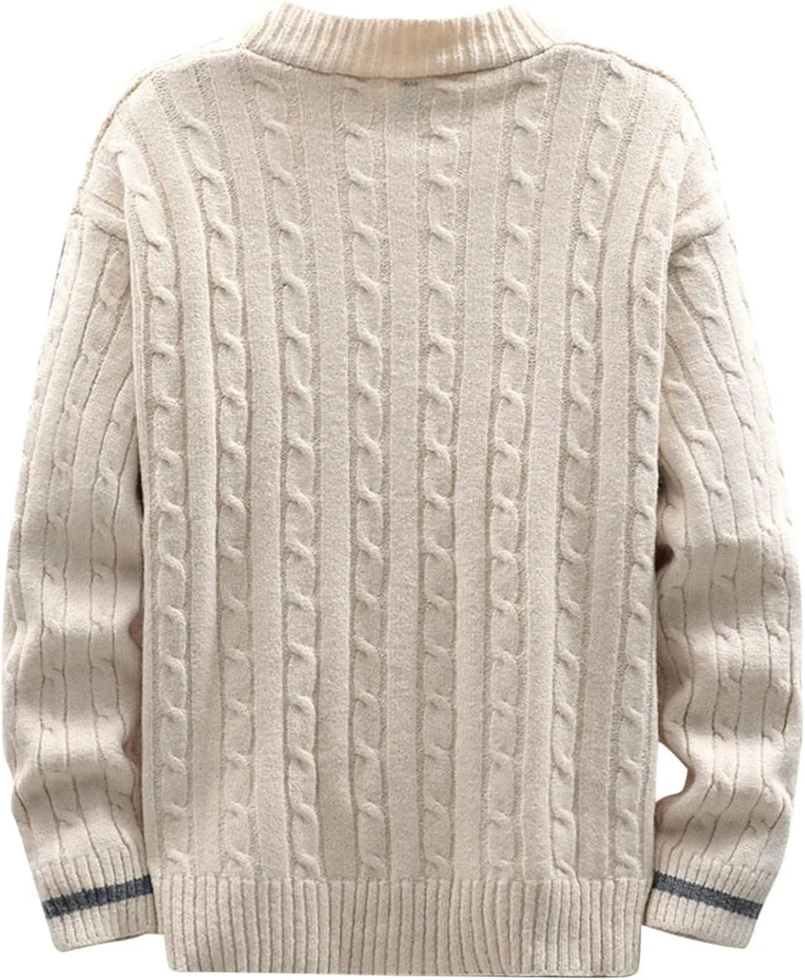Zeiyignr Mens Cable Knit Cardigan Sweater V Neck Loose Fit Button Down Sweaters Coats Long Sleeve Casual Cardigans Jackets