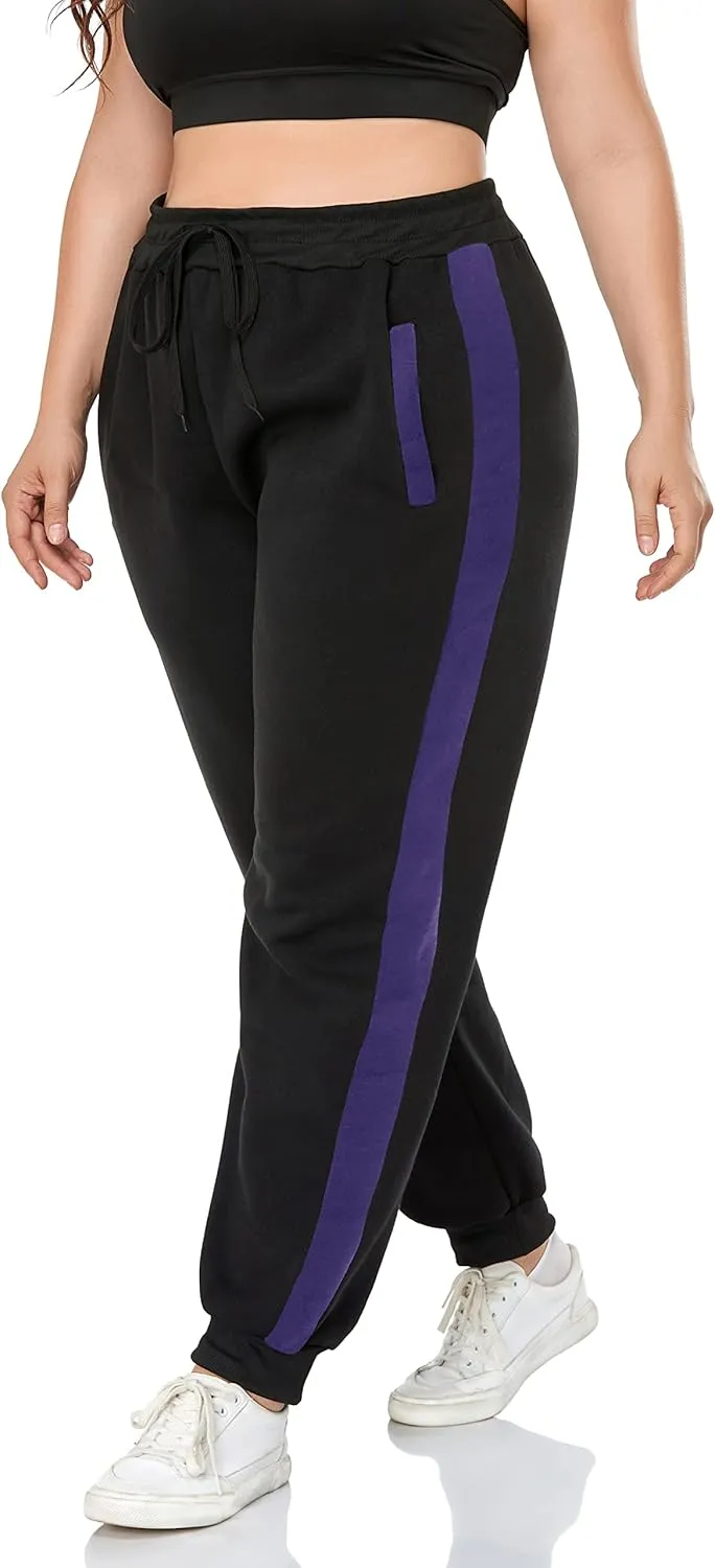 ZERDOCEAN Women's Plus Size Fleece Lined Sweatpants Warm Fleece Joggers Pants Active Track Pant with Pockets