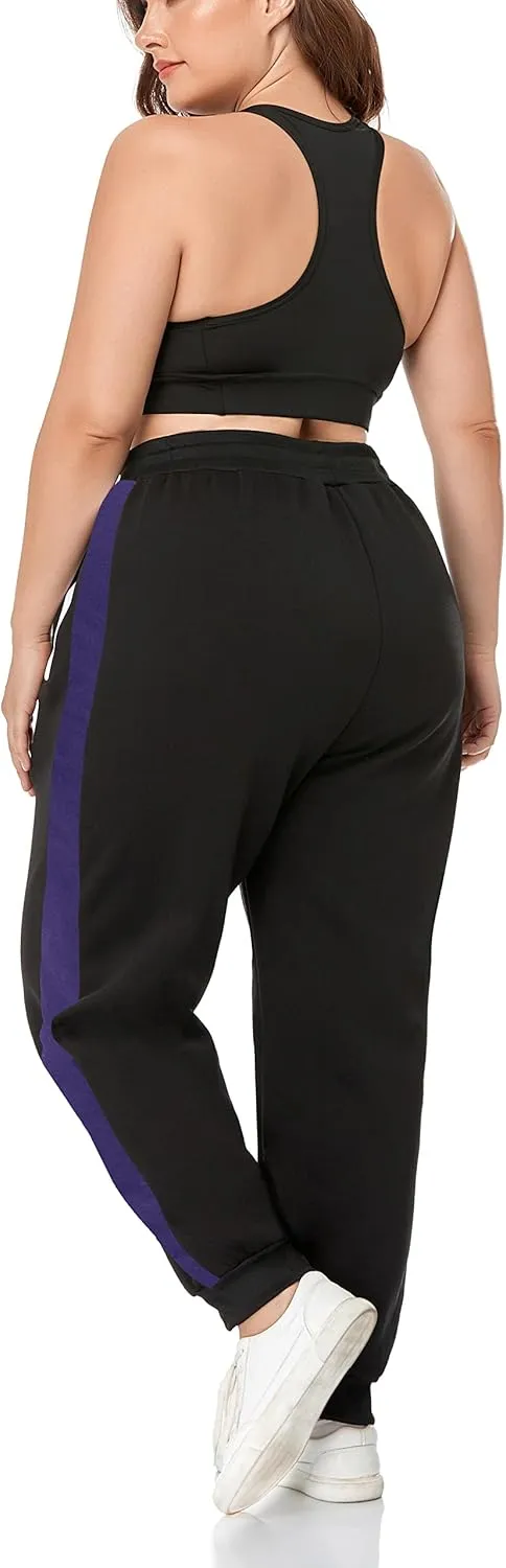 ZERDOCEAN Women's Plus Size Fleece Lined Sweatpants Warm Fleece Joggers Pants Active Track Pant with Pockets
