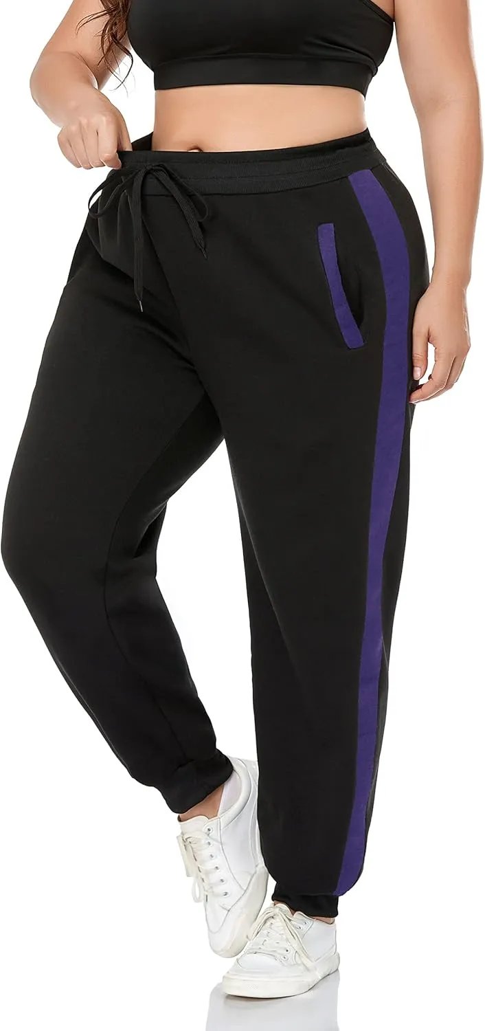 ZERDOCEAN Women's Plus Size Fleece Lined Sweatpants Warm Fleece Joggers Pants Active Track Pant with Pockets