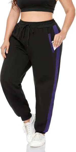 ZERDOCEAN Women's Plus Size Fleece Lined Sweatpants Warm Fleece Joggers Pants Active Track Pant with Pockets