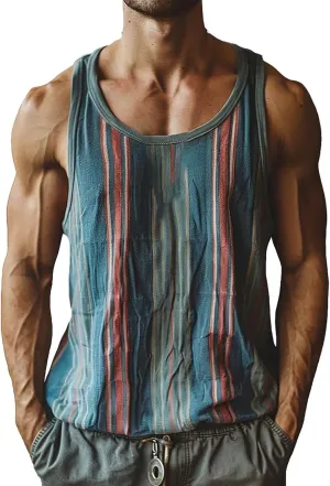 ZYXTIM Men's Sleeveless Tank Top Oversize Stylish Colorblock Summer Beach Vest Muscle Fit Loose Workout Gym Undershirts Tees