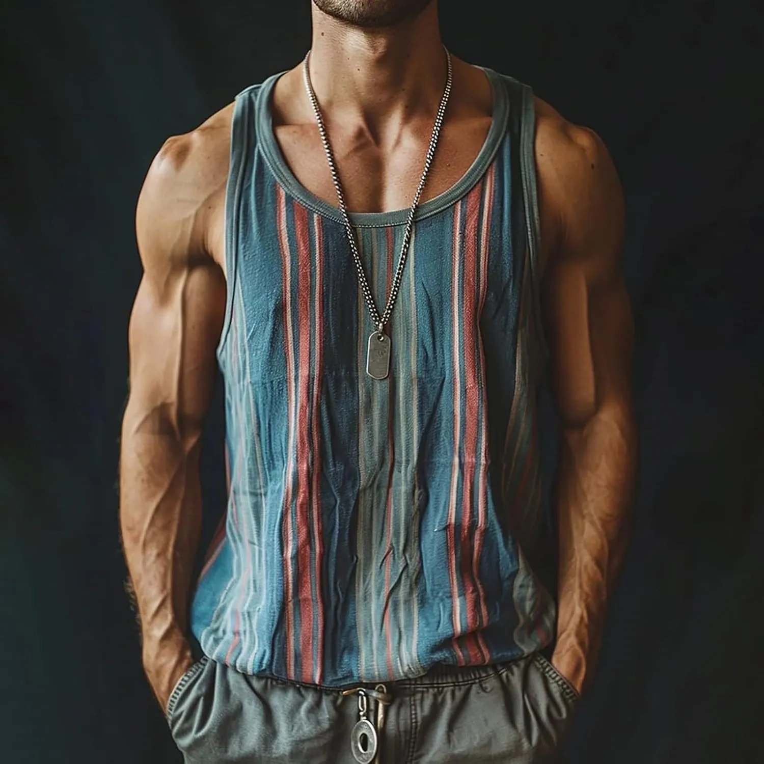 ZYXTIM Men's Sleeveless Tank Top Oversize Stylish Colorblock Summer Beach Vest Muscle Fit Loose Workout Gym Undershirts Tees